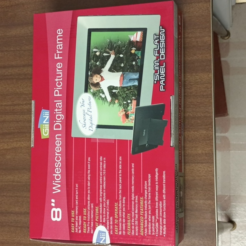 8" Widescreen Digital Picture Frame - Silver - Picture 2 of 8